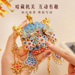 赋闲 故宫凤冠冰箱贴凤北京故宫博物院文创纪念品伴手礼 三龙二凤冠立体AR互动冰箱贴大号（礼盒）