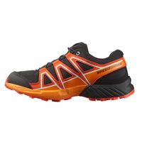 SALOMON 儿童越野跑鞋 中性款 防滑抗震 徒步运动鞋 黑樱桃番茄姜黄 36 EU