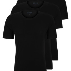 HUGO BOSS 男士 RN T 恤，经典棉质内衣，带徽标，三件套,新 - Black1,XL