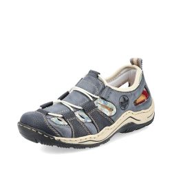 Rieker 女士低帮运动鞋,Blue - Blau (navy/atlantic/kornblume/beige / 14),4 UK