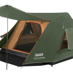 科勒曼 Fastpitch Swagger 3 帐篷 | 2 分钟内快速安装 | 紧凑型 3 人小屋帐篷 | 3 人露营帐篷 | 节日帐篷 | 防水 3000 毫米水柱 | 缝制地垫