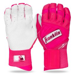 Franklin Sports MLB 击球手套 - Infinite Powerstrap 棒球 + 垒球击球手套 - 耐用全包裹笼练习手套 - 加固手腕 + 重型皮革 - 成人中号 - 粉色 Hi-Lite