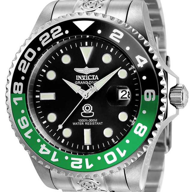 Invicta 21866 Pro Diver 男士腕表不锈钢自动黑色表盘