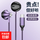  京喜自营-专用品牌 有线耳机音乐降噪吃鸡游戏线控麦克风半入耳式立体重低音 紫色 TYPE-C扁口　