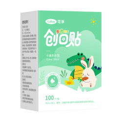 可孚 医用创口贴卡通防水型 72mm*19mm-100片/盒 儿童可洗澡防脚磨贴