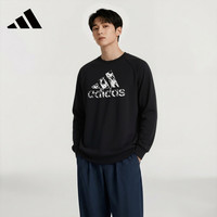 adidas 卫衣男运动套头衫休闲运动服 黑色