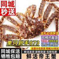 海仙津 俄罗斯鲜活帝王蟹礼盒活蟹大螃蟹皇帝蟹年货礼盒 3.6-4.0斤/只闪送保活