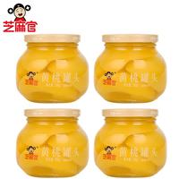 芝麻官 水果罐头 糖水黄桃罐头366g*4瓶 糖水休闲食品 父母儿童零食