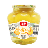 蒙欣 冰糖黄桃罐头960g 即食玻璃瓶装 水果罐头 新鲜黄桃糖水