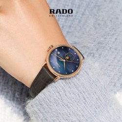 RADO 晶璨系列 月相石英腕表 母贝表盘镶钻72颗