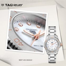 TAG Heuer 竞潜系列 玫瑰金表冠 钻石女表