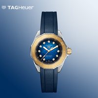 移动端、88VIP:TAG Heuer 竞潜系列 蓝色镶钻女士机械腕表
