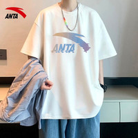 安踏 男款短袖T恤 纯棉透气 玉兰白 L