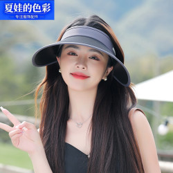 夏娃的色彩 拼色大帽檐防晒空顶帽