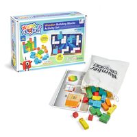 Learning Resources 数字积木套装,含 20 个活动和 28 个木质部件,一到五个角色,学习数字和计数,储物袋,教育玩具,3 4 5 岁以上