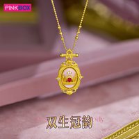 PINKBOX 娉饰珠宝 双生冠韵系列 黄金吊坠 现货 OGP266(B)