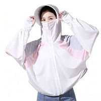 有只绵 冰丝防晒衣披肩 女夏季超薄外套 撞色白色 均码