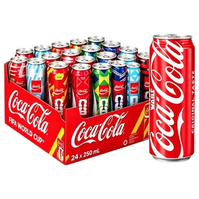 可口可乐 原味汽水 250ml*30罐 世界杯限定包装 日本进口