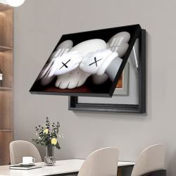 艾风格现代轻奢Kaws潮画暴力熊电表箱装饰 KAWS-A23 黑框50*40可遮盖42*32液压