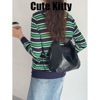 Cute Kitty CuteKitty学院风女单肩托特包 6520