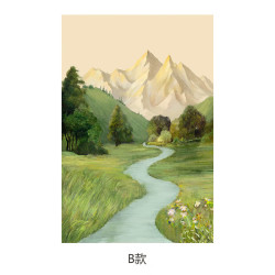 艾风格奶油风客厅装饰画肌理山水风景挂画玄关壁画沙发背景墙风摆画 奶油风-B款 50*70 9mm布纹