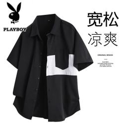 PLAYBOY 男款短袖衬衫