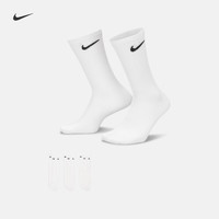 NIKE 速干中筒训练袜(3双)秋季支撑柔软舒适NIKE EVERYDAY SX7676 100白/(黑) S