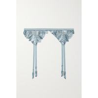 Fleur du Mal 女刺绣绢网吊袜腰带 蓝色1