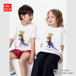 优衣库 童装男童女童NY POP ART UT/短袖T恤印花483665 00 白色 130