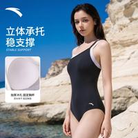 安踏 2026新款女式泳衣三角泳衣修身吊带游泳专用泳装 黑