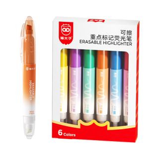 猫太子 双头可擦荧光笔 6色套装 文具