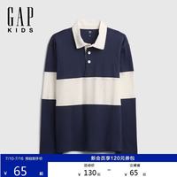 Gap 男童秋季款棉质不规则条纹长袖POLO衫儿童装美版796859
