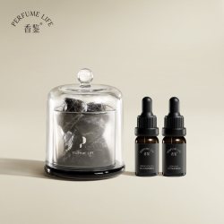 Perfumelife 晶石香氛容器+北境雪松精油10ml+浮生拾桂精油10ml 香薰礼盒 持久留香 净化空气