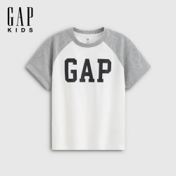 Gap 867597 纯棉logo印花插肩袖 短袖T恤