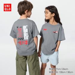 优衣库 童装男童女童Disney x F1® UT/短袖T恤印花T恤489680 06 铅灰色