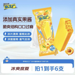 伊利 冰工厂冰片蜜桃棒冰 70g*6支