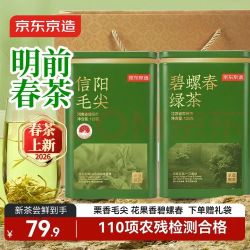 京东京造 碧螺春毛尖茶叶绿茶2026新茶明前春茶嫩芽礼盒装共250g