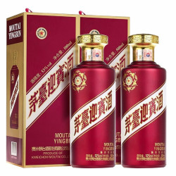 茅台 迎宾酒 酱香型白酒送礼酒水 53度 500mL 2瓶 （带礼袋）