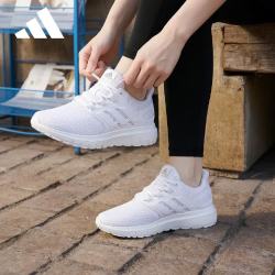 adidas 女款训练备赛轻盈跑步运动鞋夏季网面透气跑步鞋 36