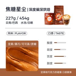Opresso 丝绒星河拼配黑巧坚果无酸美式拿铁商用埃塞深烘培咖啡豆