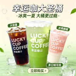 幸运咖 大圣桶青提冰茶 多款可选 950ml