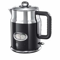 Russell Hobbs 英国领豪 电水壶 21671-70 1.7升 2400W 速热功能，复古式水温显示，料位标记，优化的倒嘴，复古式茶壶，复古黑色