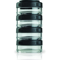 BlenderBottle 便携食品储存罐 Tritan材质 40cc四件套 扭锁密封 冷冻安全 黑色