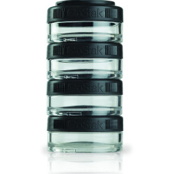 BlenderBottle 便携食品储存罐 Tritan材质 40cc四件套 扭锁密封 冷冻安全 黑色