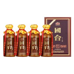 国台酒庄 国台臻钻 53度酱香型白酒500ml*4瓶礼盒装