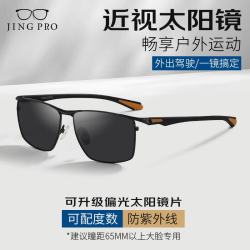 镜邦 1.67MR-7近视太阳镜（可配度数含散光）+50008黑色飞行员蛤蟆镜多款可选