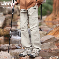 JEEP SPIRIT JEEP工装裤男款直筒户外速干防风防水运动薄款徒步登山冲锋裤子
