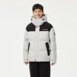 坦博尔 羽绒服男士短款休闲保暖冬季外套TAF550335D 新铝色 M (170)