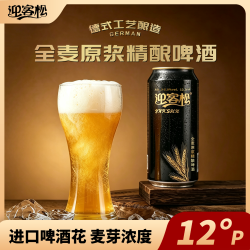 迎客松 全麦原浆精酿啤酒麦芽浓度12P 500ml*6瓶整箱德式工艺酿造 全麦原浆精酿啤酒 500mL 6罐 整箱装