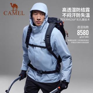 骆驼 A35CATG269 三合一防风防水 幻影黑 L 冲锋衣